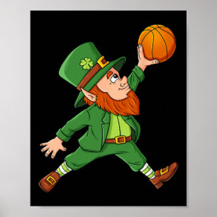 Affiche Jour de la Saint Patrick Leprechaun Basket Lucky B