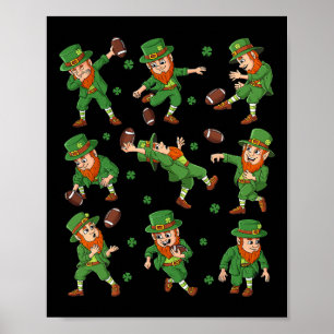 Affiche Jour de la Saint Patrick Leprechaun joueur de foot