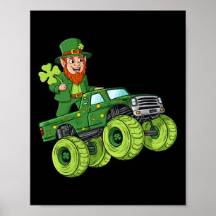 Affiche Jour de la Saint Patrick Leprechaun Monster Camion