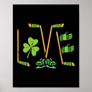 Affiche Jour de la Saint Patrick Love Hockey sur glace Sai