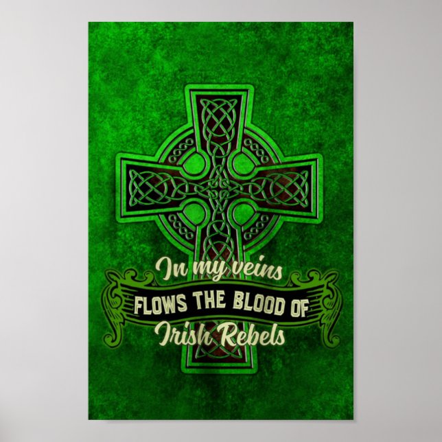 Affiche Jour de la Saint Patrick Mes Veines Sang De Rebell (Devant)