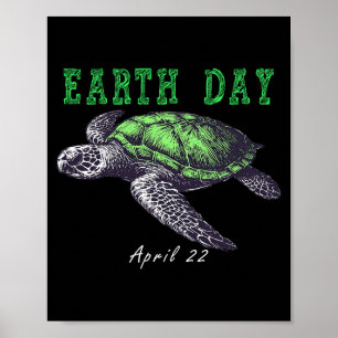 Affiche Jour de la Terre 22 avril tortue marine jour de la