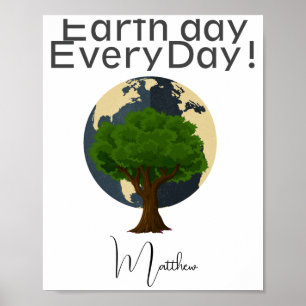 Affiche Jour de la Terre Chaque Jour Allez Vert Sauver Not