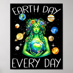Affiche Jour de la Terre Chaque Jour Hippie Nature Gaïa Dé