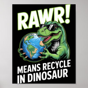 Affiche Jour de la Terre rawr signifie recycler chez les g