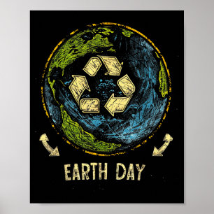 Affiche Jour de la Terre Recycler la Nature Planète Conser
