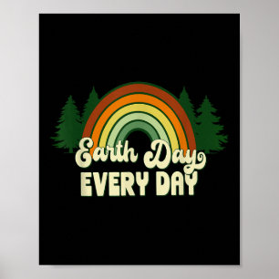Affiche Jour de la Terre Tous les jours Arbres de pin arc-