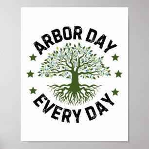 Affiche Jour de l'Arbor Quotidien Nature Amour Vintage Joy
