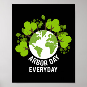 Affiche Jour de l'Arbour Jour de la Terre Planète Annivers