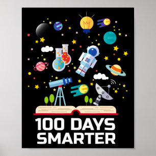 Affiche Jour De L'École 100 Jours Smarter Livres Space Lov