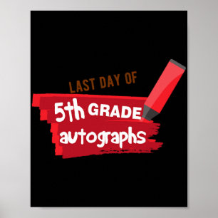 Affiche Jour De L'École Autographe Élémentaire 5e Année Gr