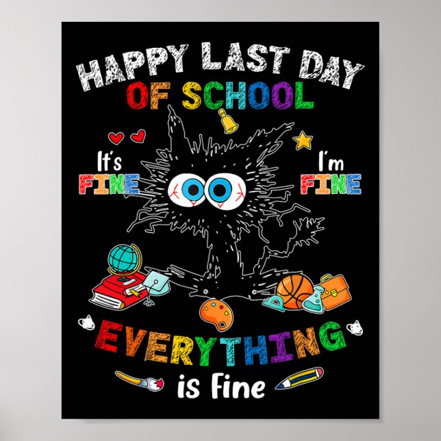 Affiche Jour de l'école Chat Noir C'est très bien Je vais  (Devant)