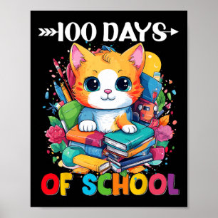 Affiche Jour De L'École Cute Chat Kitty Cadeaux 100 Jours