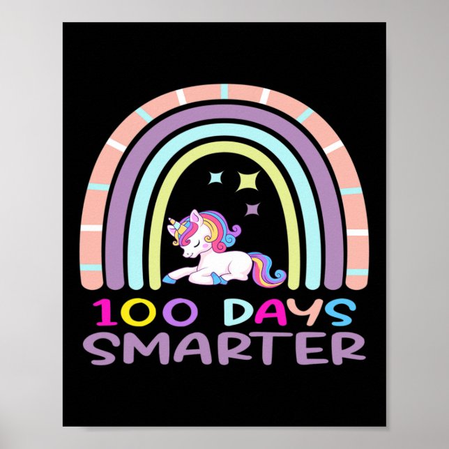 Affiche Jour De L'École Enseignant 100 Jours Smarter Rainb (Devant)