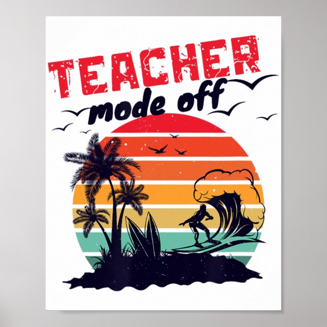 Affiche Jour De L'École Enseignant Mode Hors Enseignant 10 (Devant)