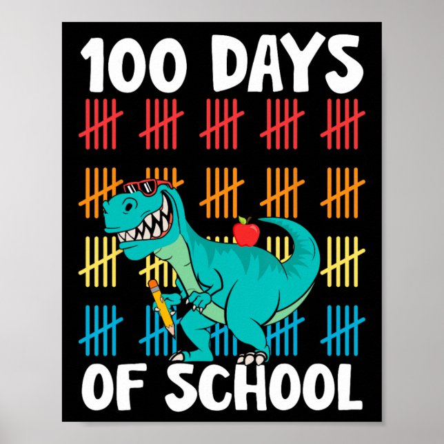 Affiche Jour De L'École Enseignants Enfants Garçons Dino J (Devant)