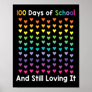 Affiche Jour De L'École Et Toujours Aimer Il 100 Arc-En-Ci