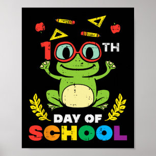 Affiche Jour De L'École Grenouille 100 Jours Enseignant Sm