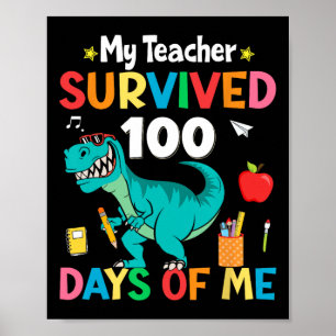 Affiche Jour De L'École Mon Professeur A Survécu 100 Jours