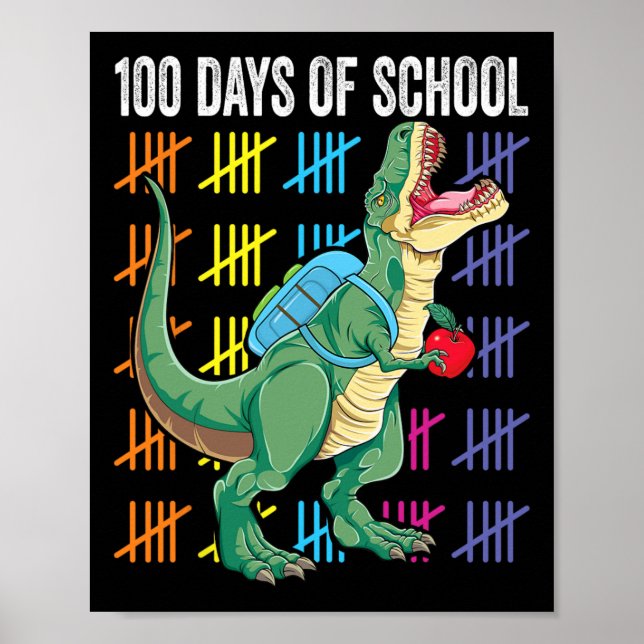 Affiche Jour De L'École Pour Enfants T-rex (Devant)