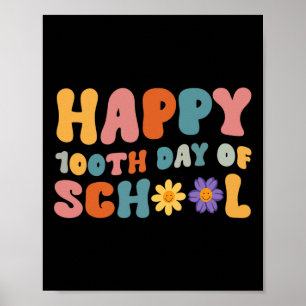 Affiche Jour De L'École Professeur Retro Super Joyeux 100 