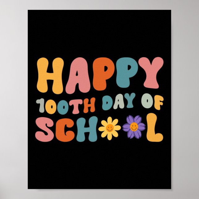 Affiche Jour De L'École Professeur Retro Super Joyeux 100  (Devant)