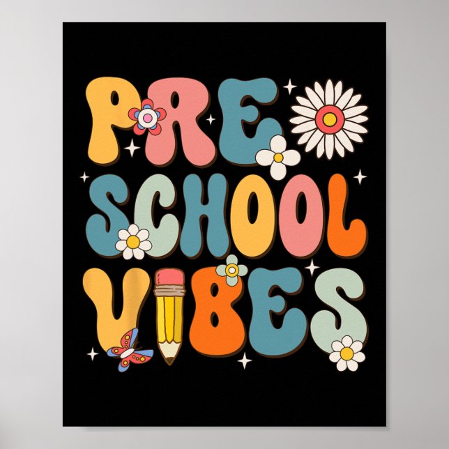 Affiche Jour De L'École Vibes D'École Préscolaire Retour À (Devant)