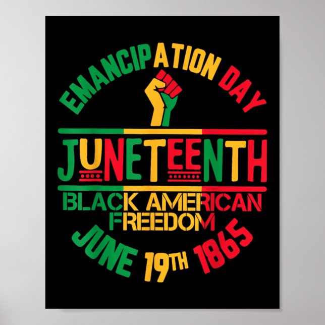 Affiche Jour de l'Émancipation Jeu 19e Liberté Noire-Améri (Devant)