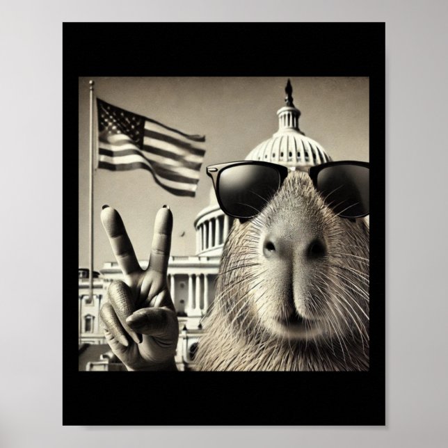 Affiche Jour De L'Inauguration 2025 - Capybara Selfie Au C (Devant)