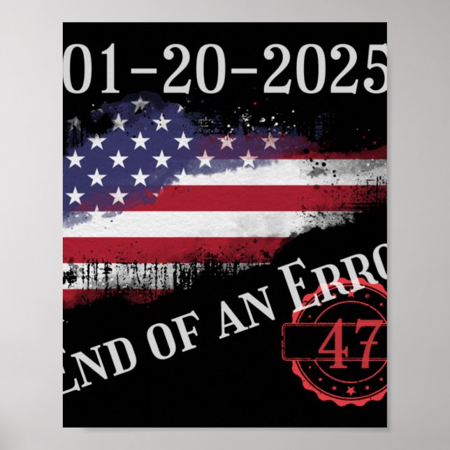 Affiche Jour De L'Inauguration 20 Janvier 2025 Fin D'Une E (Devant)