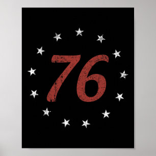 Affiche Jour de l'Indépendance 4 juillet Rétro L'Esprit 76