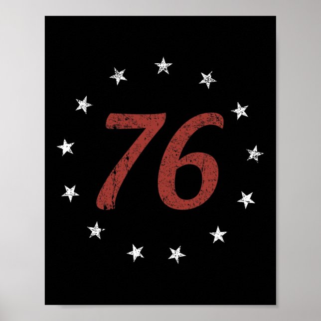 Affiche Jour de l'Indépendance 4 juillet Rétro L'Esprit 76 (Devant)