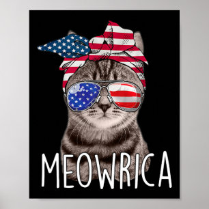 Affiche Jour de l'Indépendance de Juillet Meowrica meowric