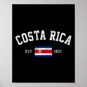 Affiche Jour de l'indépendance du Costa Rica Rica Est. 182