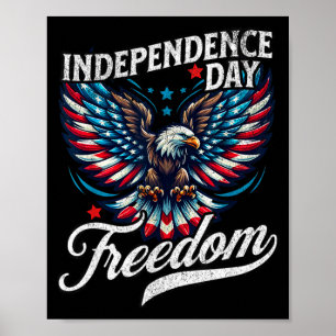 Affiche jour de l'indépendance patriotique aigle étoiles &