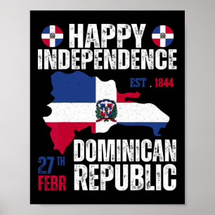 Affiche Jour De L'Indépendance République Dominicaine Drap