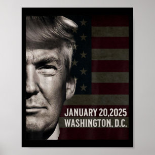 Affiche Jour de l'investiture Trump American Flag