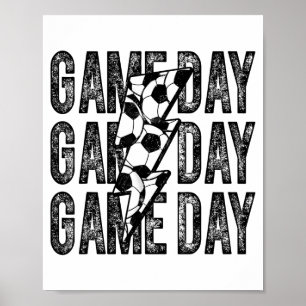 Affiche Jour de match de football Éclair de football Maman