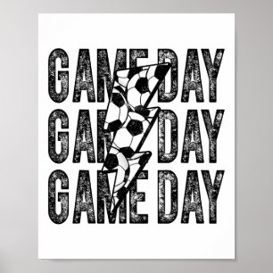 Affiche Jour de match de football éclair Soccer Maman Papa