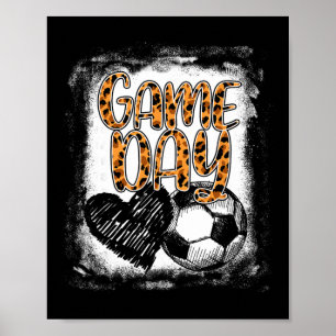 Affiche Jour de match de football femmes léopard imprimé c