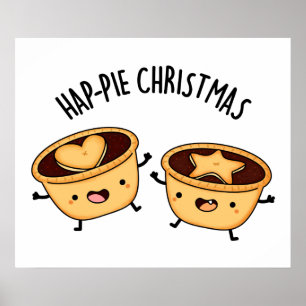 Affiche Jour de Noël amusant Jeu à tarte de Noël