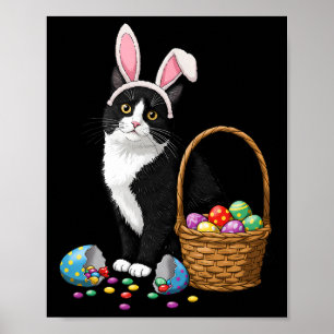 Affiche Jour de Pâques Chat Bunny OEufs Graphiques Hommes