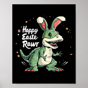 Affiche Jour de Pâques Dinosaur Drôle Happy Eastrawr T Rex