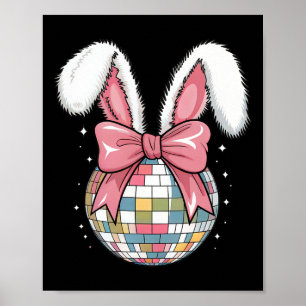 Affiche Jour de Pâques Disco Byll Oreilles de Lapin Rose R