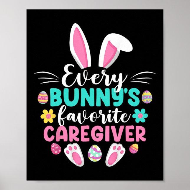 Affiche Jour de Pâques Favori de chaque lapin (Devant)
