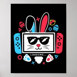 Affiche Jour de Pâques Garçons Joueur Chemise Vidéo Contrô