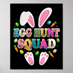 Affiche Jour de Pâques, Joyeux lapin de l'équipe de chasse