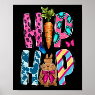 Affiche Jour De Pâques, Le Lapin Et La Carotte Hip hop Occ
