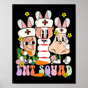 Affiche Jour de Pâques ORL Ent Médecin Infirmière Oreille
