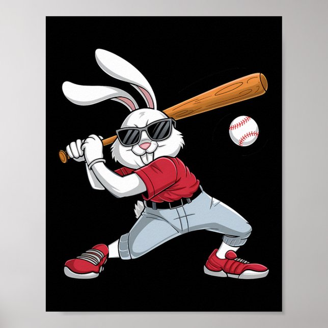Affiche Jour de Pâques Rabbit Jouer Bysebyll Garçons Enfan (Devant)